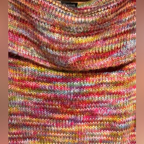 Lane Bryant Rainbow Mix Of Colors Chunky Sweater.Cowl Neck. Woman’s Size 14-16. - Picture 3 of 8
